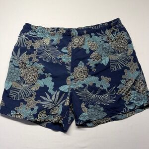 Tommy Bahama Paradise Nation Swim Trunks Blue Floral Tropical Size L
